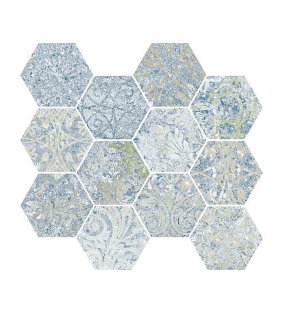 Aparici Bohemian Blue Mosaico Hexagonal 28x30