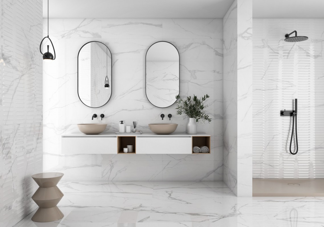 Geotiles Num Blanco Rect. 60x60 marmur