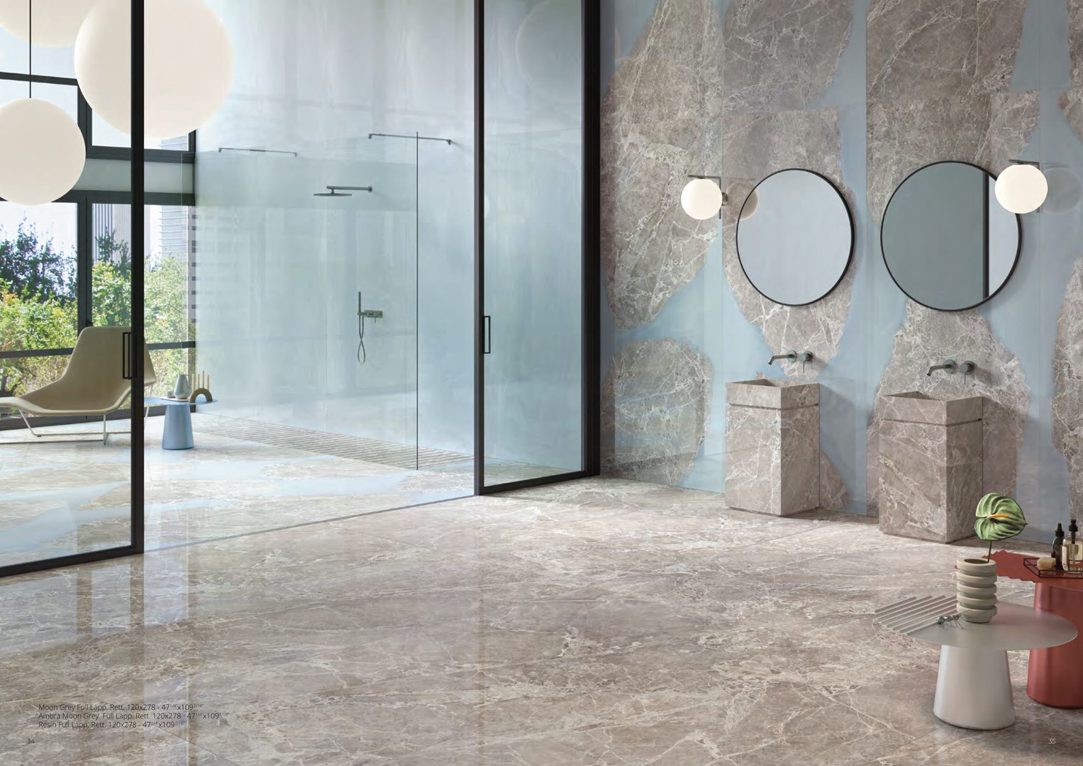 Emil Unique Marble Marmo Moon Grey 120x278 Lap