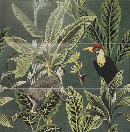 Ape Decor Set(3) ABC Toucan Green 40x120 Mat