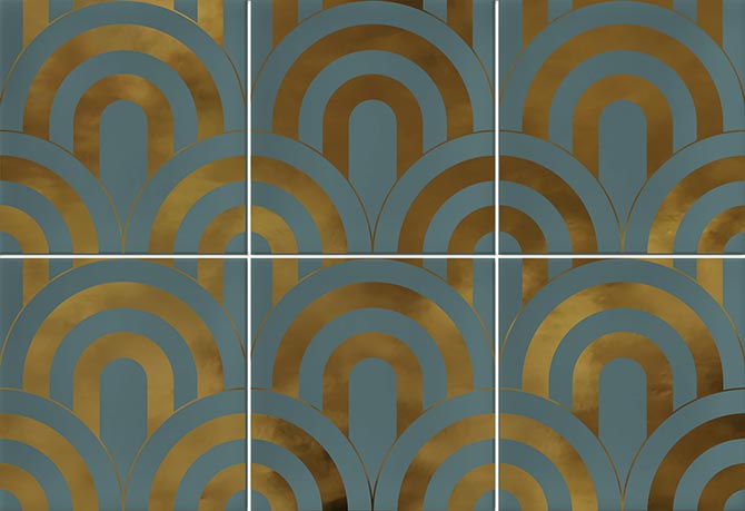 7Vives Takada Turquesa Oro 23x33,5
