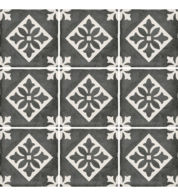 Equipe Art Nouveau Padua Black 20x20