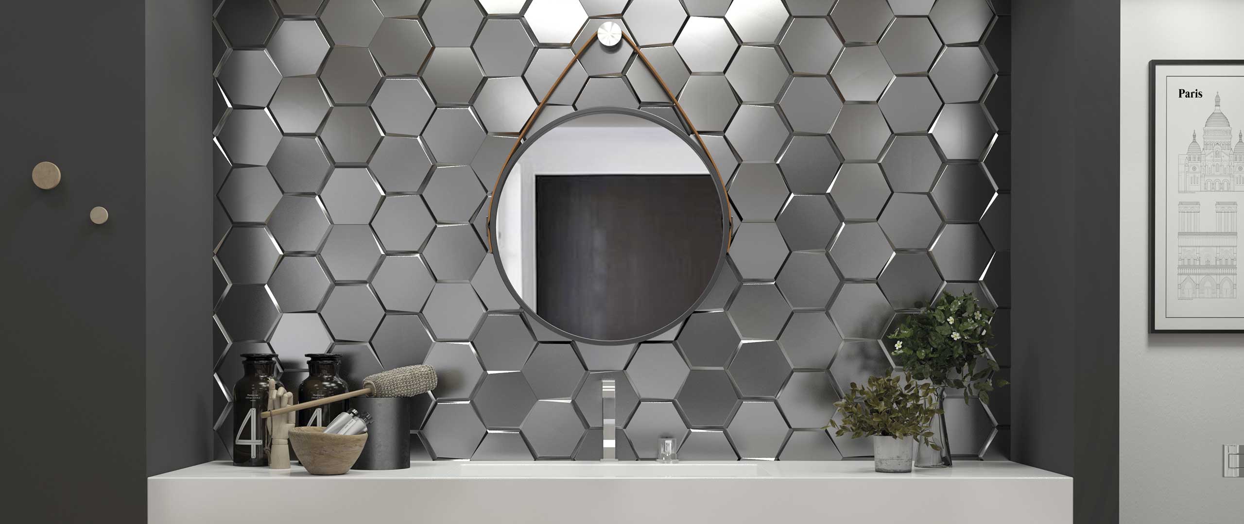 7WoW Metalic Mini Hexa Contract Steel 17,5x15 Glos