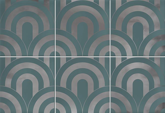 7Vives Takada Turquesa Plata 23x33,5