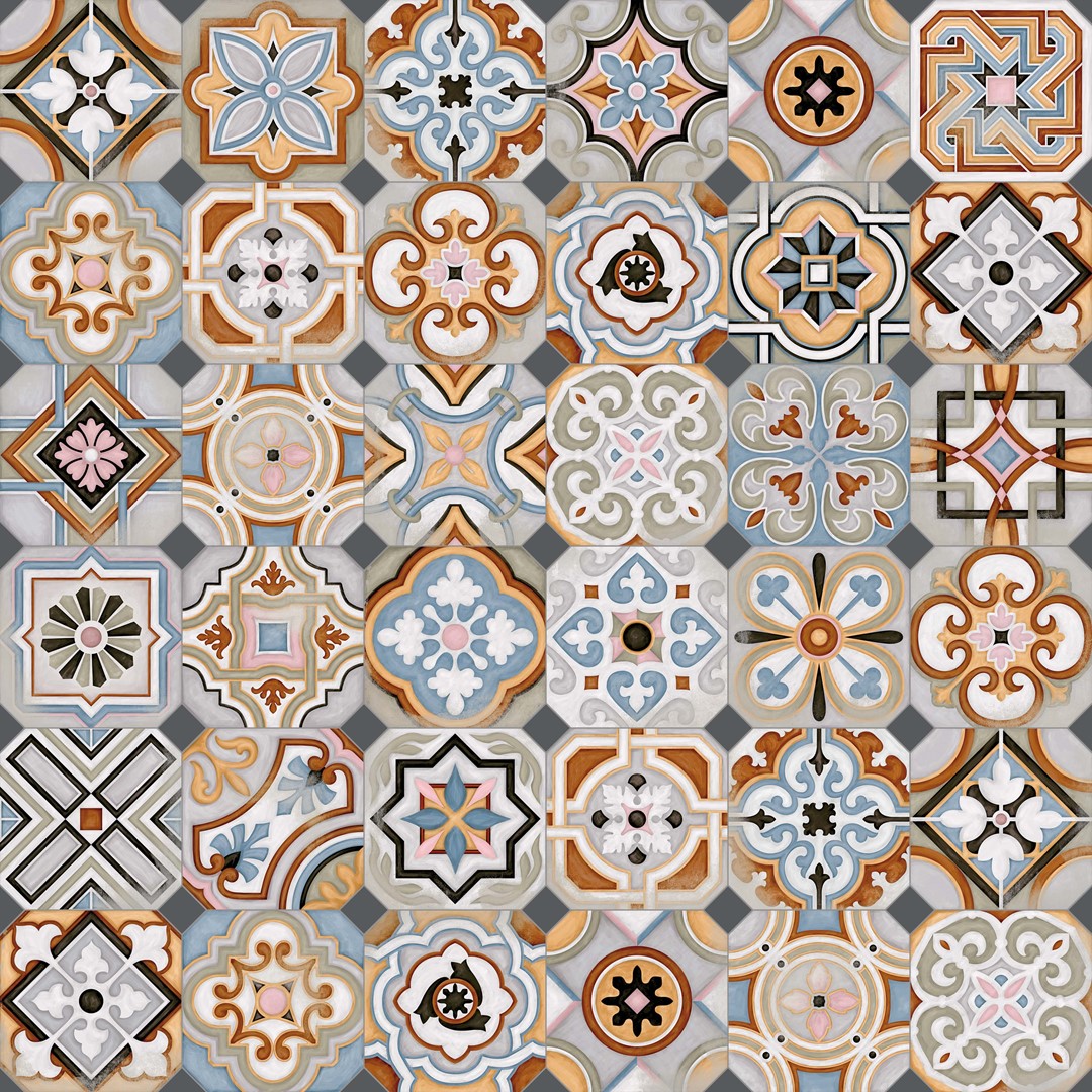 *Vives Octogono Musichalls Multicolor 20x20